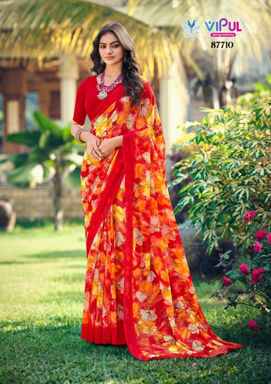 87710 Simran Vipul Georgette Sarees