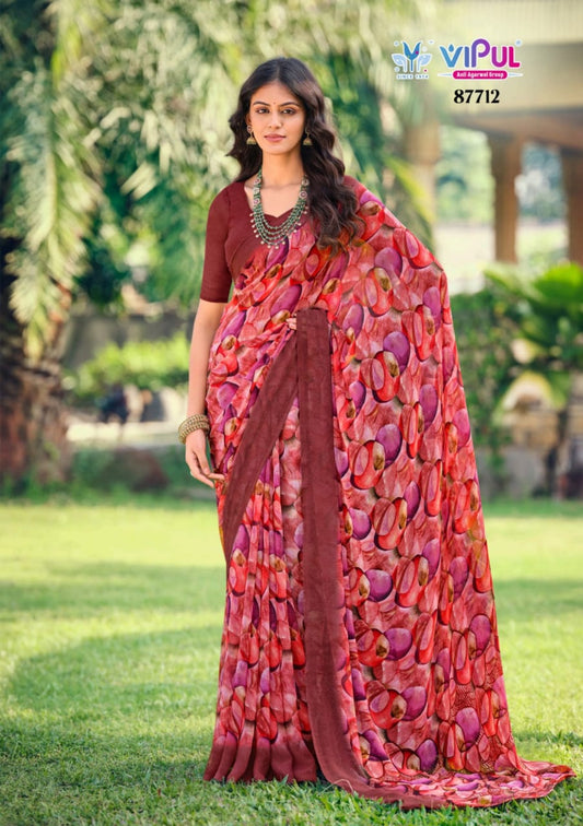 87712 Simran Vipul Georgette Sarees