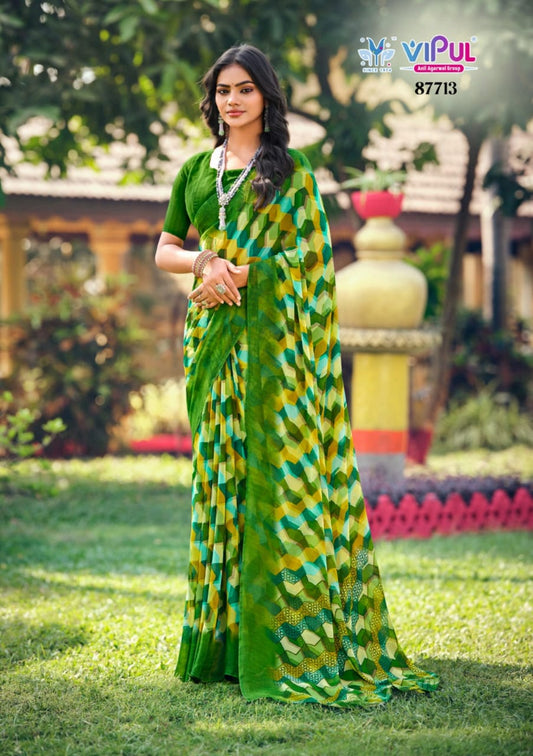 87713 Simran Vipul Georgette Sarees