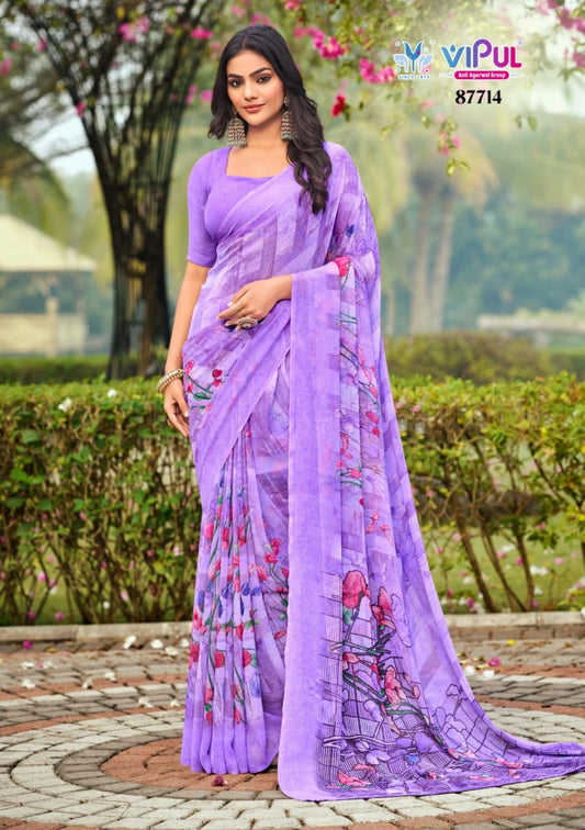 87714 Simran Vipul Georgette Sarees