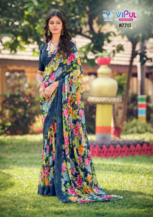 87715 Simran Vipul Georgette Sarees