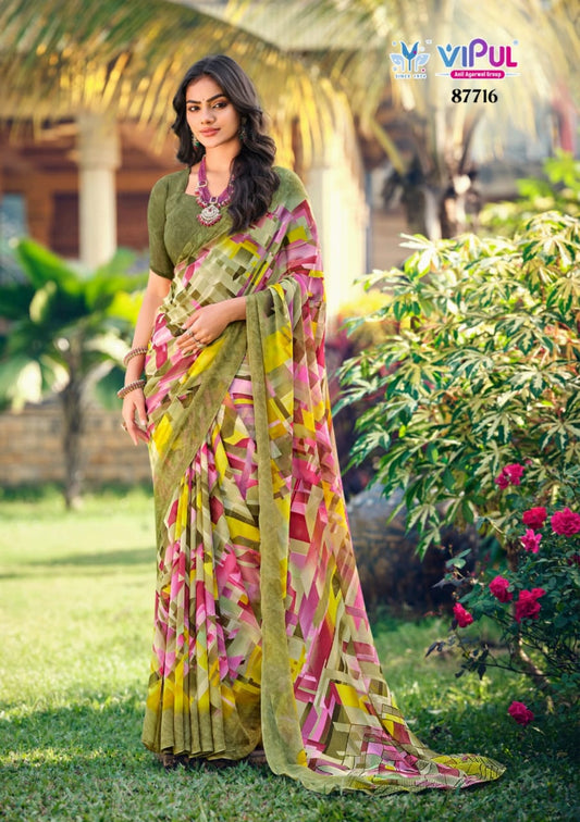 87716 Simran Vipul Georgette Sarees