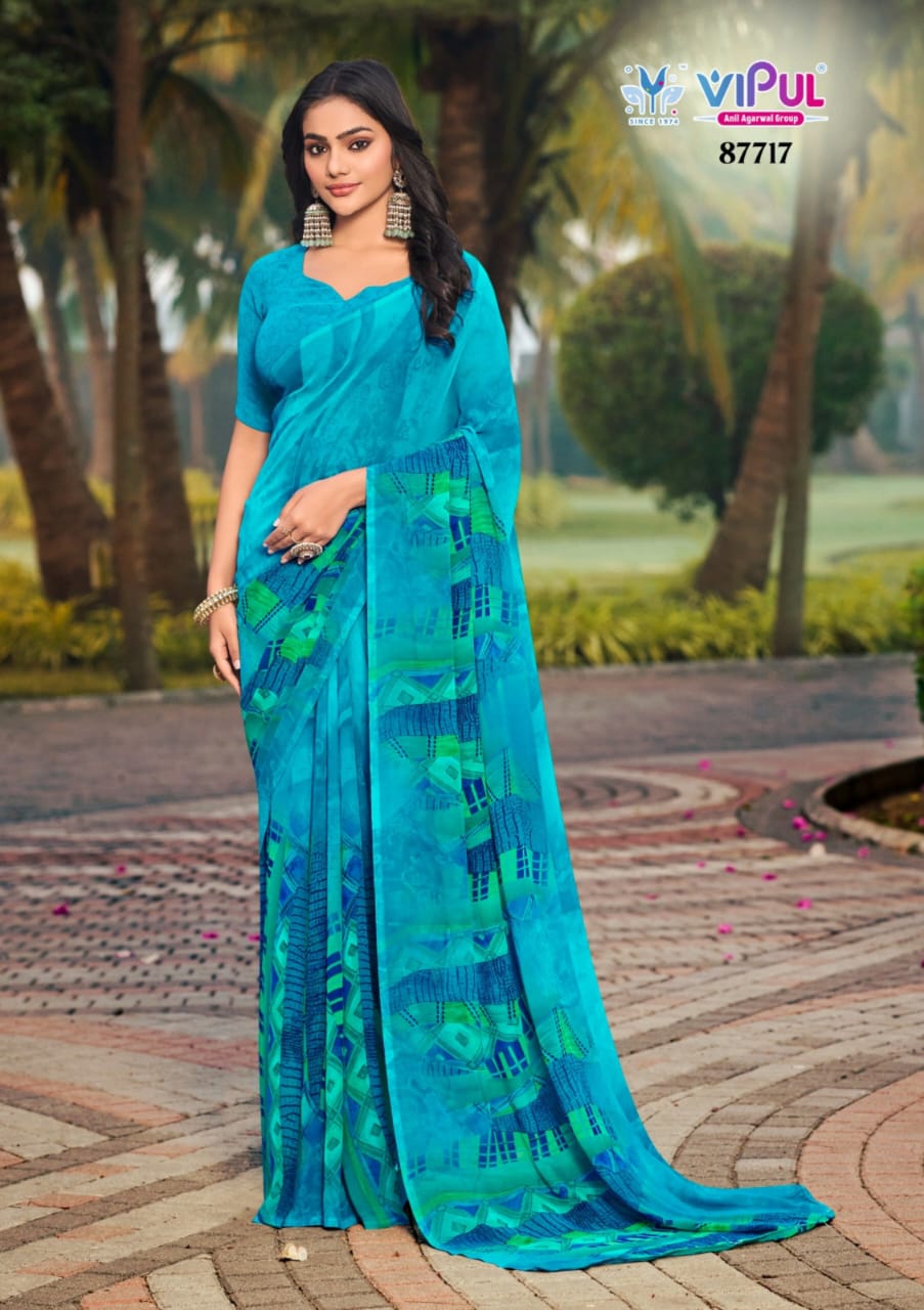 87717 Simran Vipul Georgette Sarees