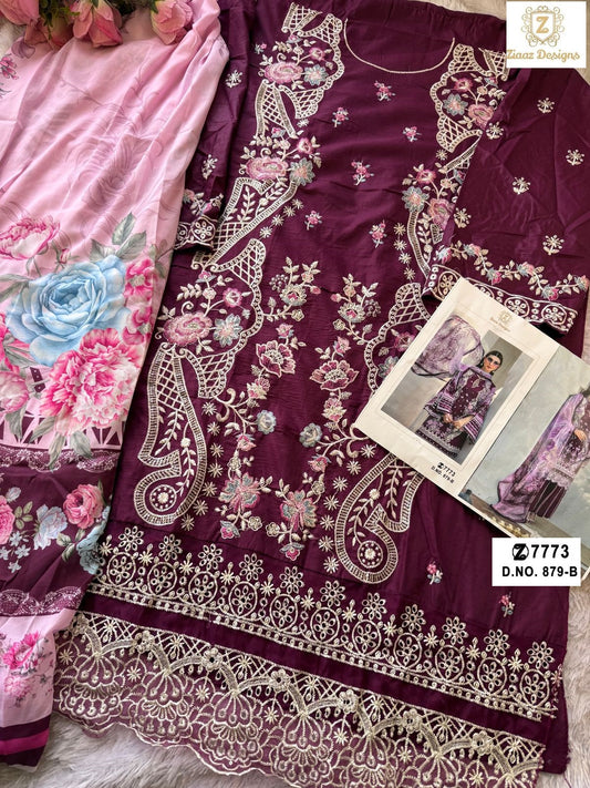 879-B Ziaaz Designs Embroidery Pakistani Salwar Suits