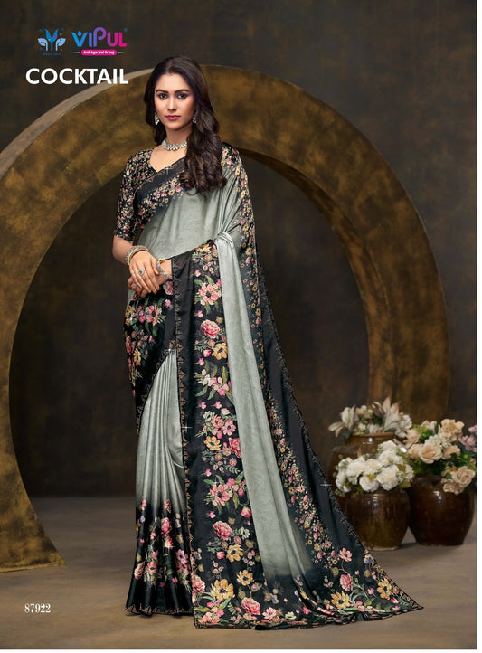 87922 Cocktail Vipul Print Sarees