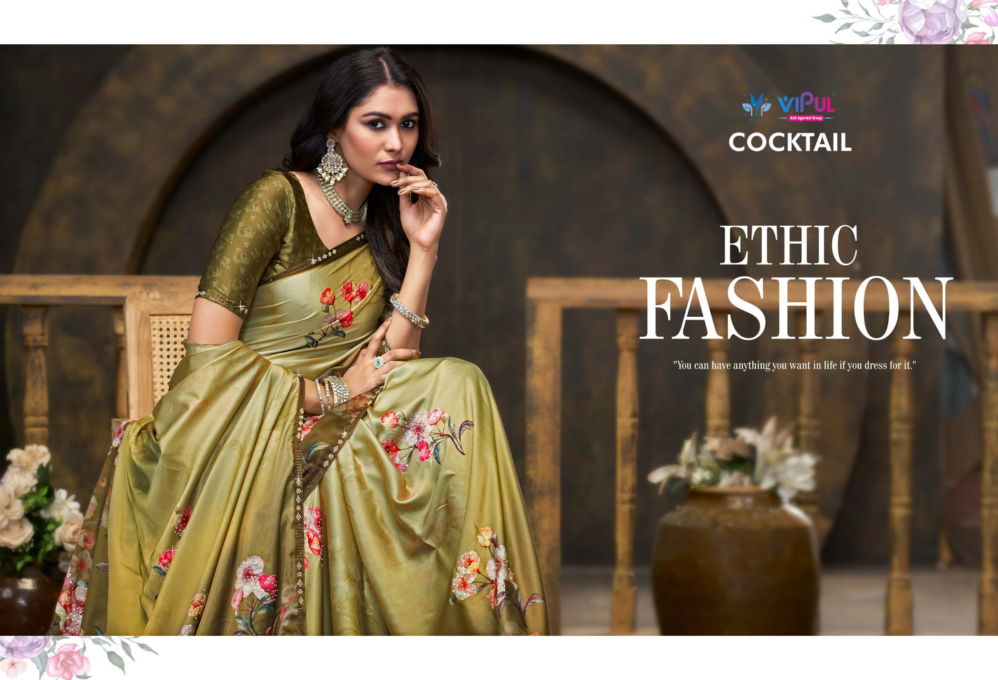87923 Cocktail Vipul Print Sarees