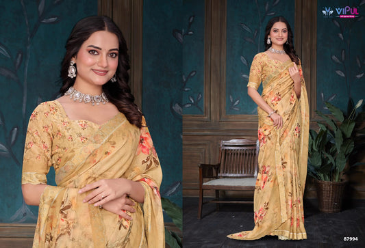 87994 Estella Vipul Dull Moss Sarees