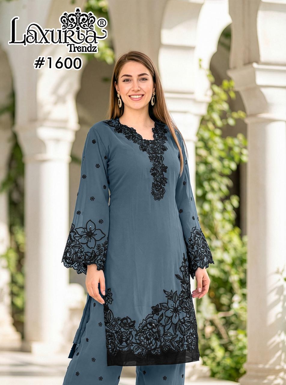 1600 Colours Laxuria Trendz Fox Georgette Pakistani Readymade Suits