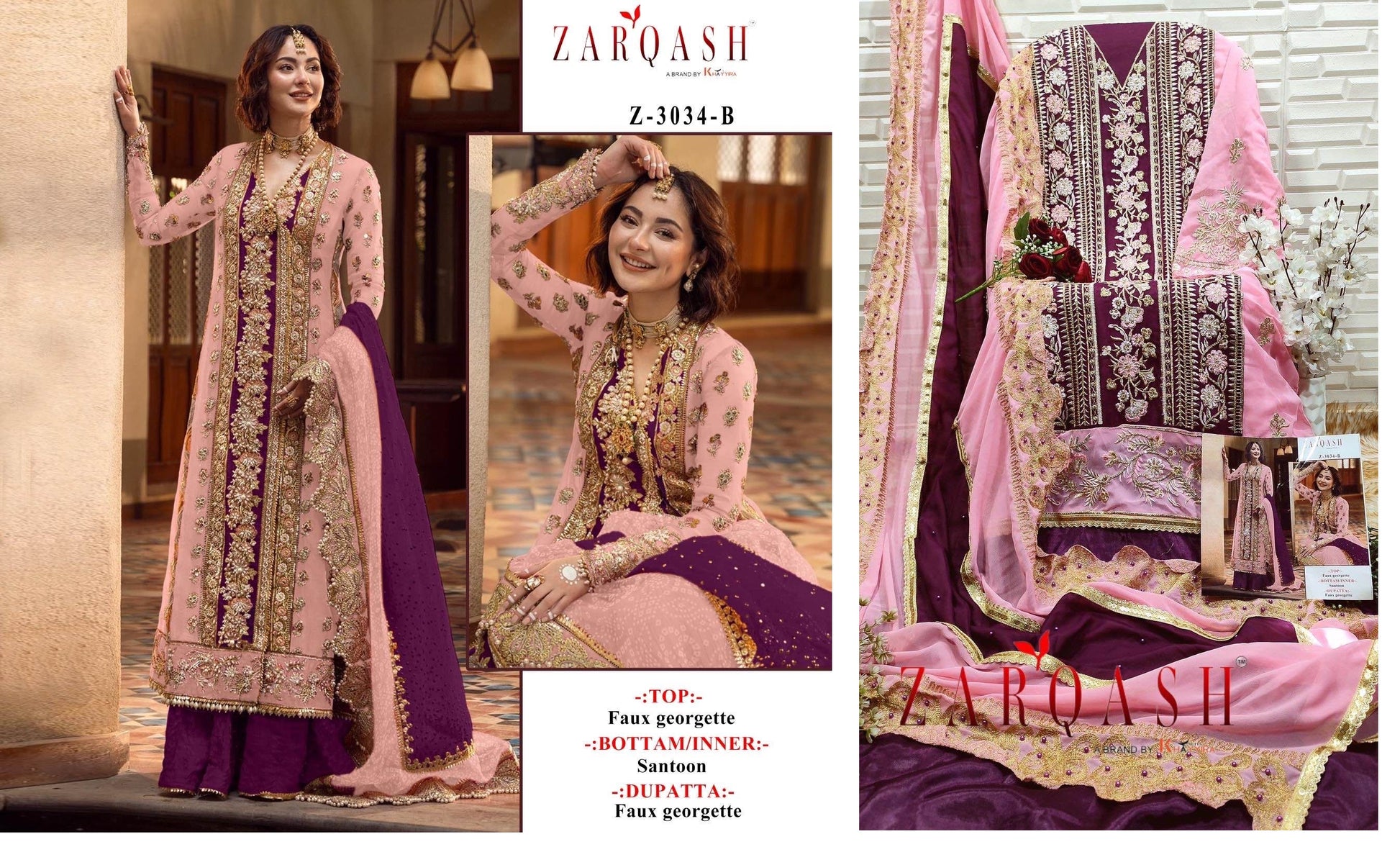 3034-B Zarqash Pakistani Salwar Suits