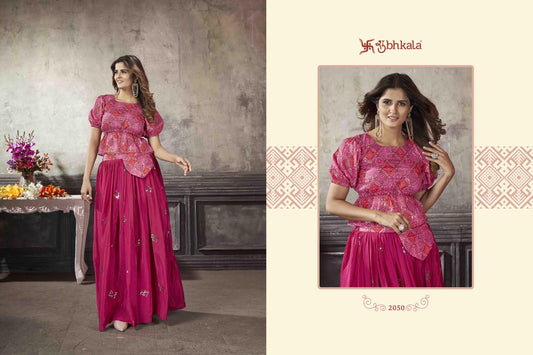 2050 Frill And Flare Vol 5 Shubhkala Croptop Skirt Set