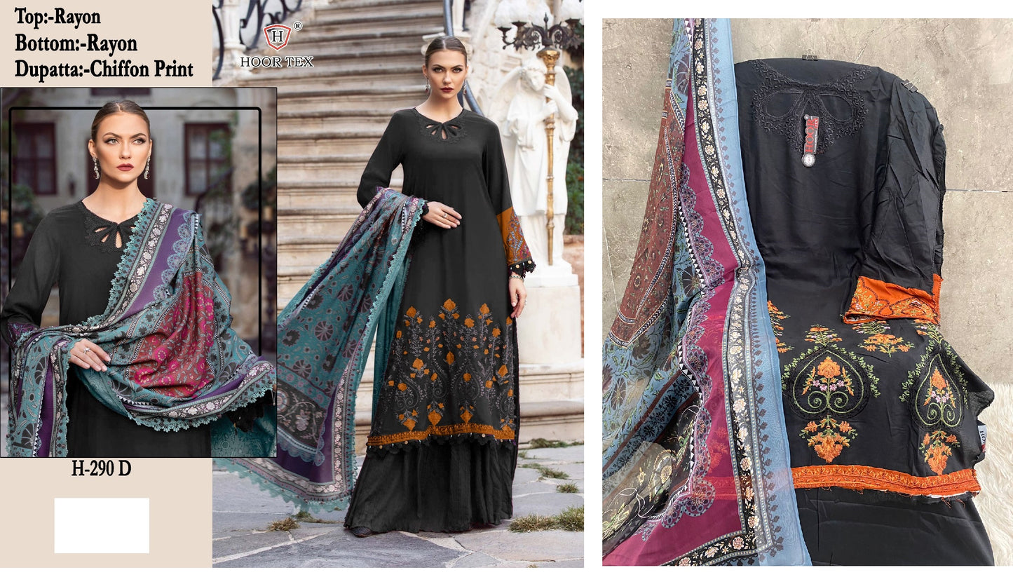 290D Hoor Tex Pakistani Salwar Suits