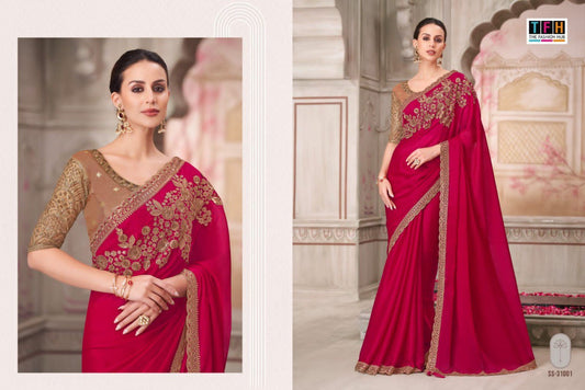 31001 Silver Screen 21 Edition Tfh Sartin Silk Sarees