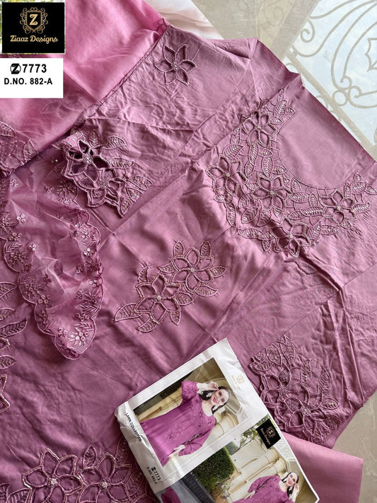 882A Ziaaz Designs Cambric Cotton Pakistani Salwar Suits