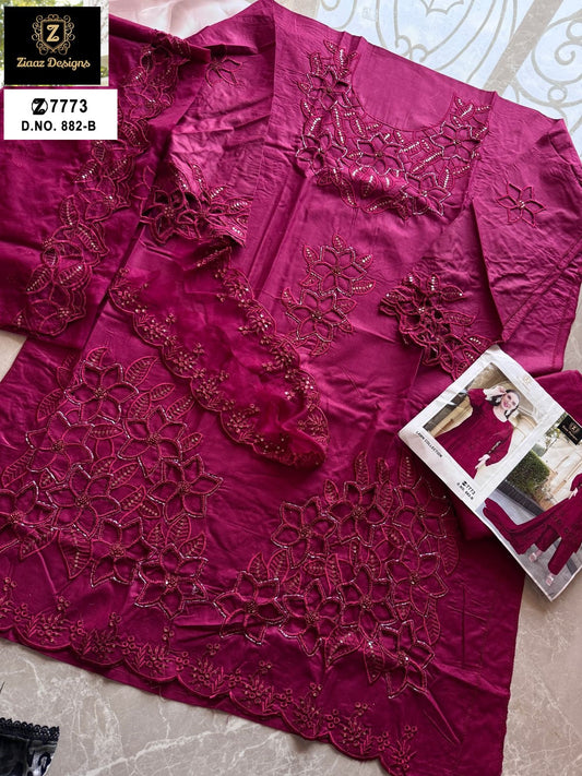 882B Ziaaz Designs Cambric Cotton Pakistani Salwar Suits
