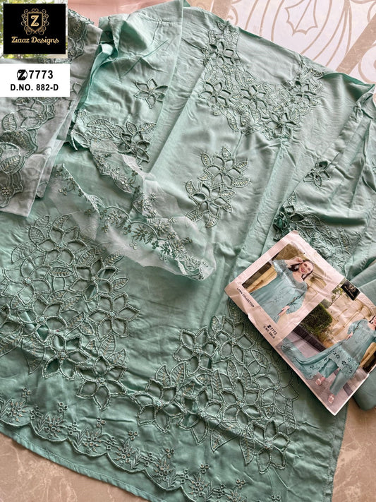 882D Ziaaz Designs Cambric Cotton Pakistani Salwar Suits