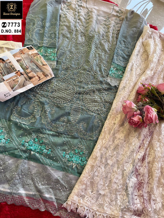 884 Ziaaz Designs Cambric Cotton Pakistani Salwar Suits