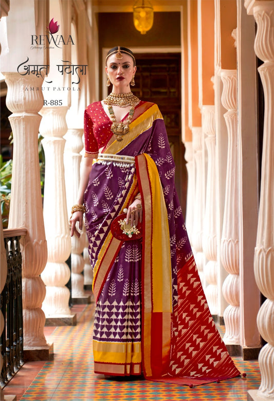 885 Amrut Patola Rewaa Pv Silk Sarees