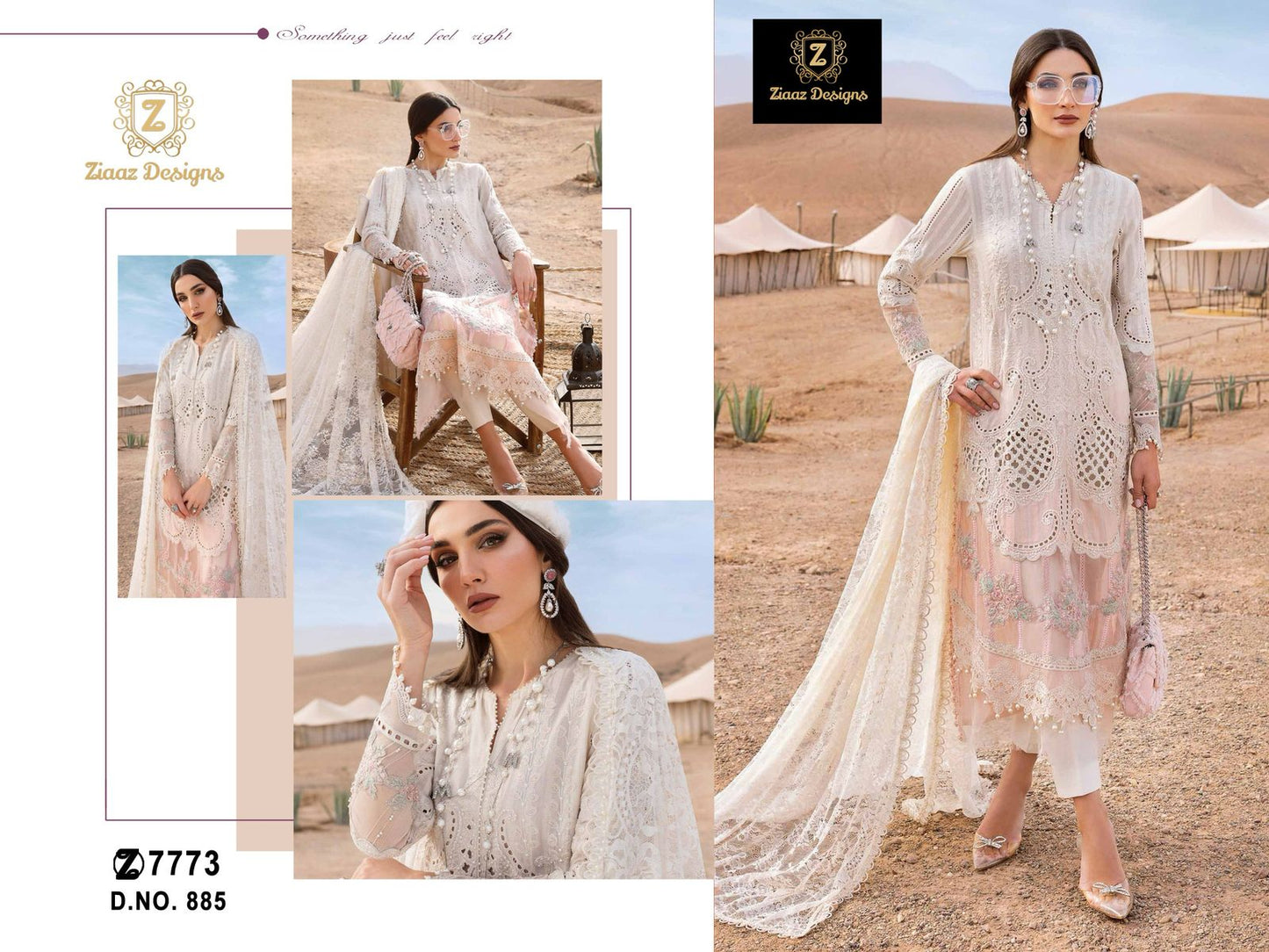 885 Ziaaz Designs Cambric Cotton Pakistani Salwar Suits