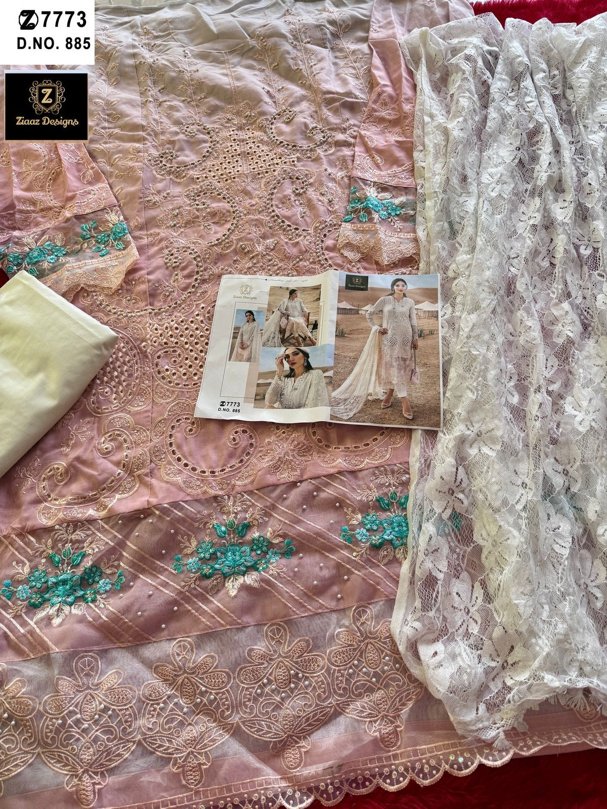 885 Ziaaz Designs Cambric Cotton Pakistani Salwar Suits