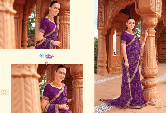 88611A Chakori Vipul Chiffon Sarees