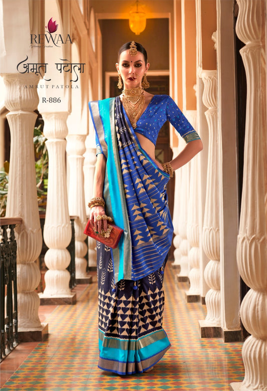 886 Amrut Patola Rewaa Pv Silk Sarees
