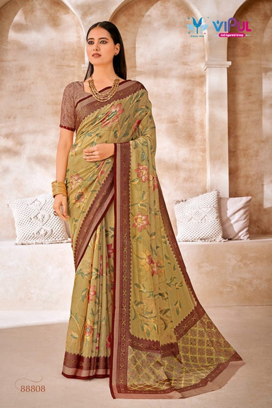 88808 Elaichi Vipul Brasso Sarees