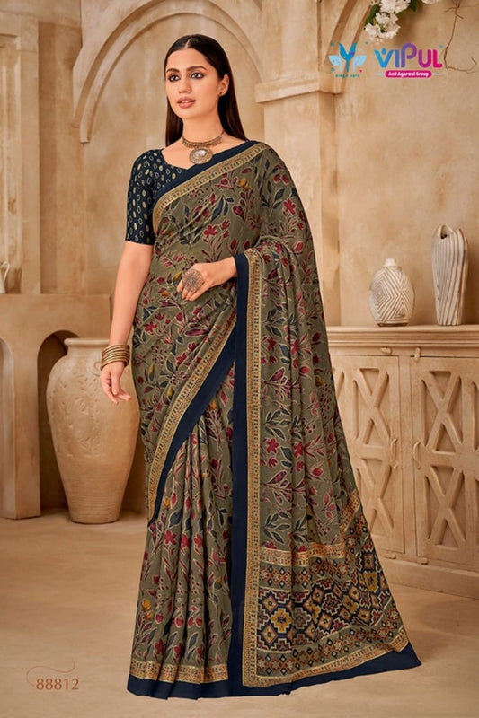 88812 Elaichi Vipul Brasso Sarees