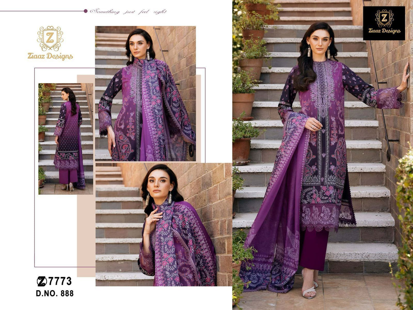 888 Ziaaz Designs Embroidery Pakistani Salwar Suits
