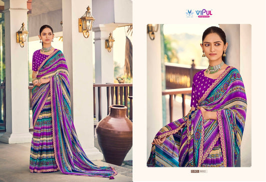 88921 Ladlee Vipul Embroidery Work Sarees