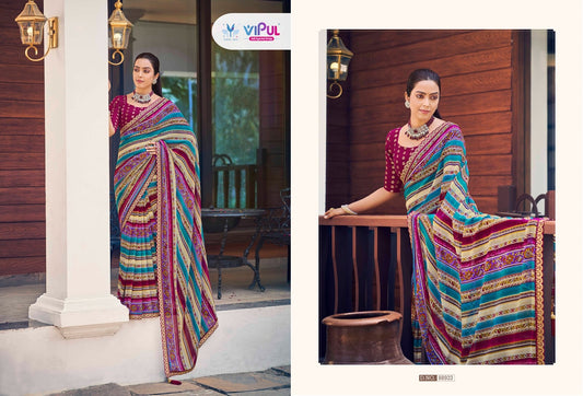 88923 Ladlee Vipul Embroidery Work Sarees