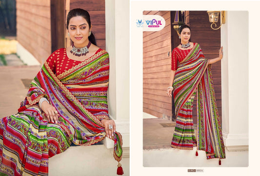 88924 Ladlee Vipul Embroidery Work Sarees