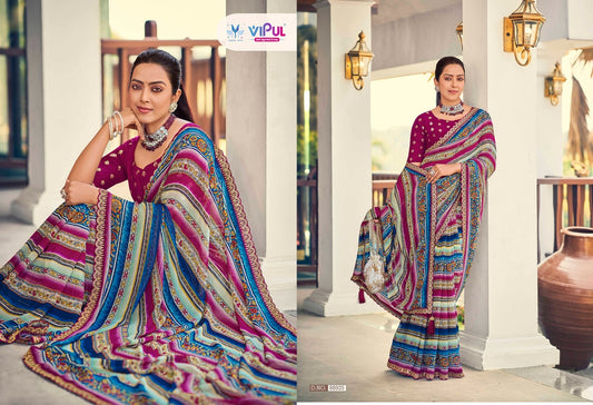 88925 Ladlee Vipul Embroidery Work Sarees