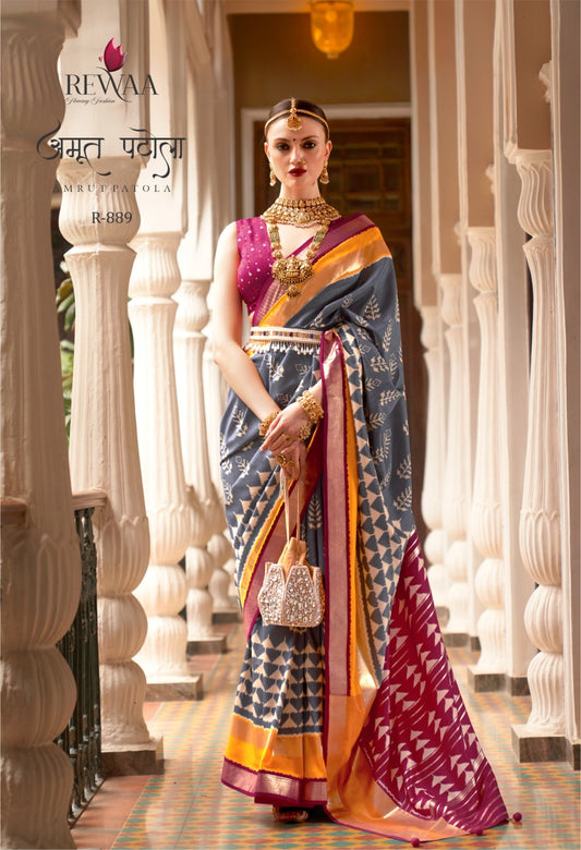 889 Amrut Patola Rewaa Pv Silk Sarees