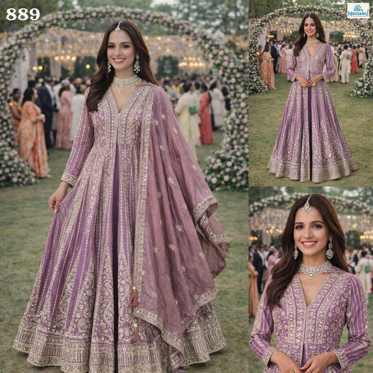 889 Aaliya Vol 2 Mrudangi Chinon Silk Readymade Suits