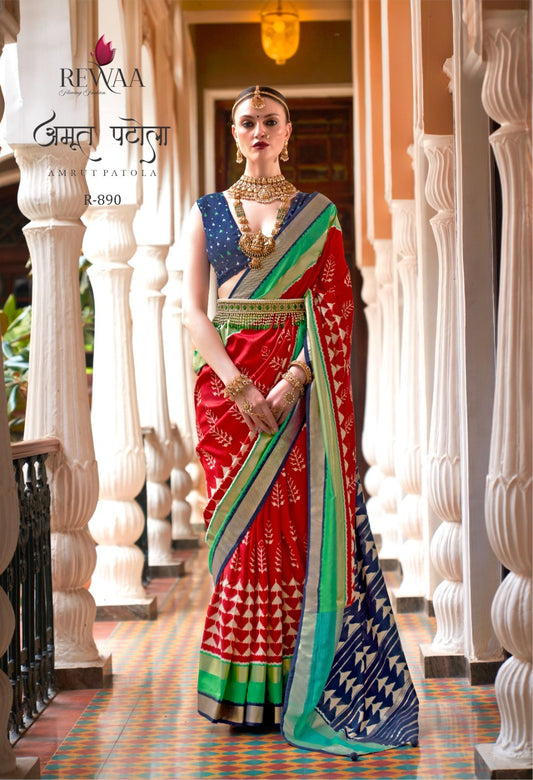 890 Amrut Patola Rewaa Pv Silk Sarees