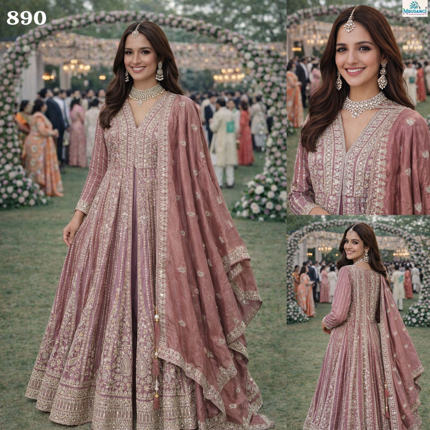 890 Aaliya Vol 2 Mrudangi Chinon Silk Readymade Suits