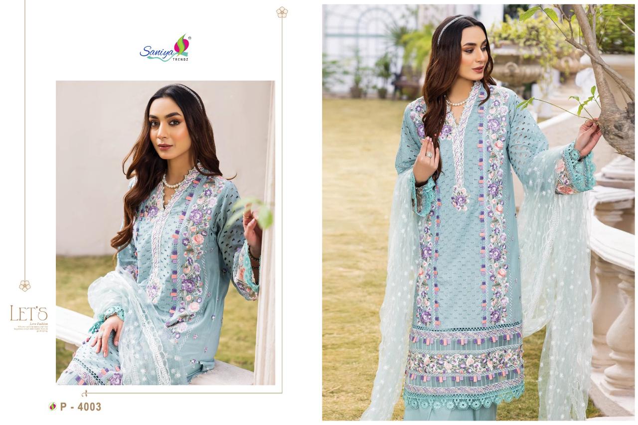 4003 Adan Libas Chikankari 14 Saniya Trendz Pakistani Salwar Suits