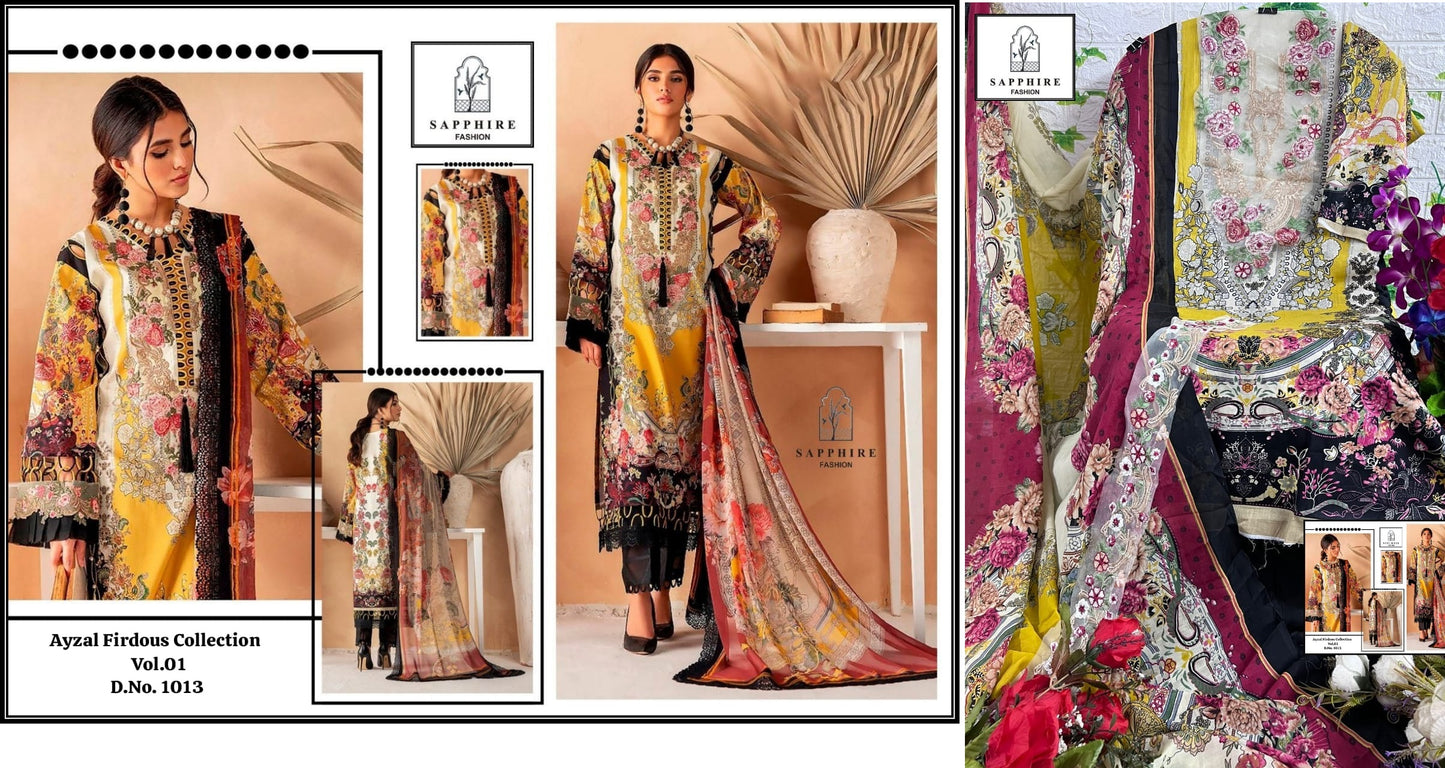 1013 Ayzal Firdous Collection Vol 1 Sapphire Pakistani Salwar Suits