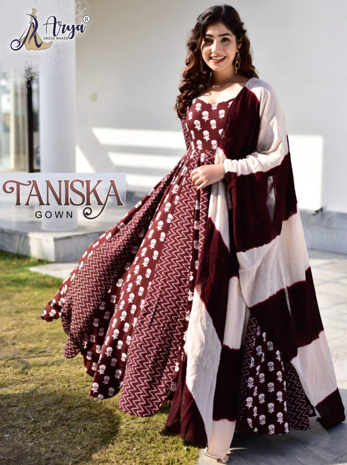 Taniska Adm Gown Dupatta Set