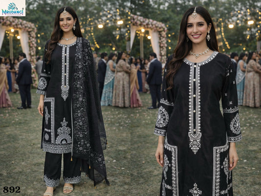 892 Chitra Mrudangi Chinon Silk Readymade Suits