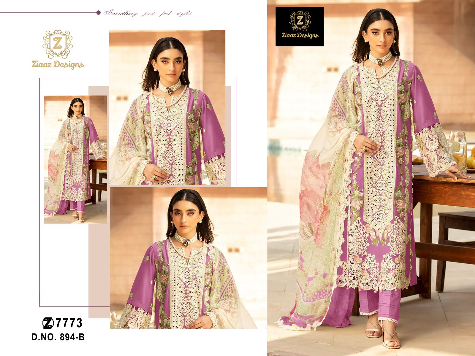 894 B Ziaaz Designs Embroidery Pakistani Salwar Suits