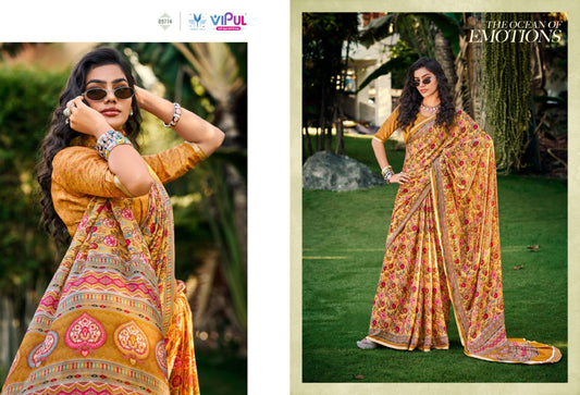 89714 Antique Gold Vol 3 Vipul Soft Silk Sarees