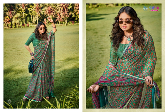89721 Antique Gold Vol 3 Vipul Soft Silk Sarees