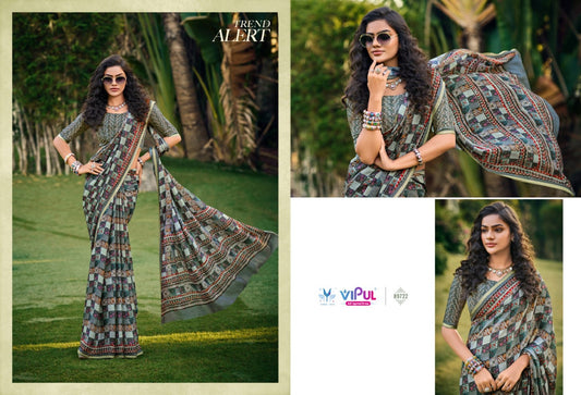 89722 Antique Gold Vol 3 Vipul Soft Silk Sarees