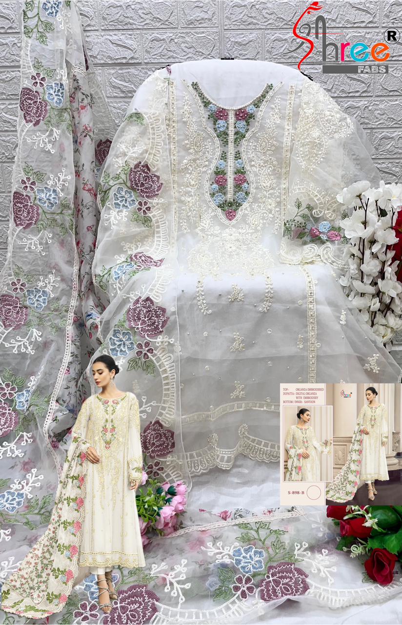 898-B Shree Fabs Organza Pakistani Salwar Suits