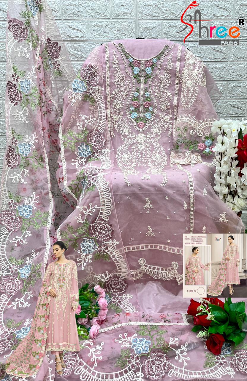 898-C Shree Fabs Organza Pakistani Salwar Suits