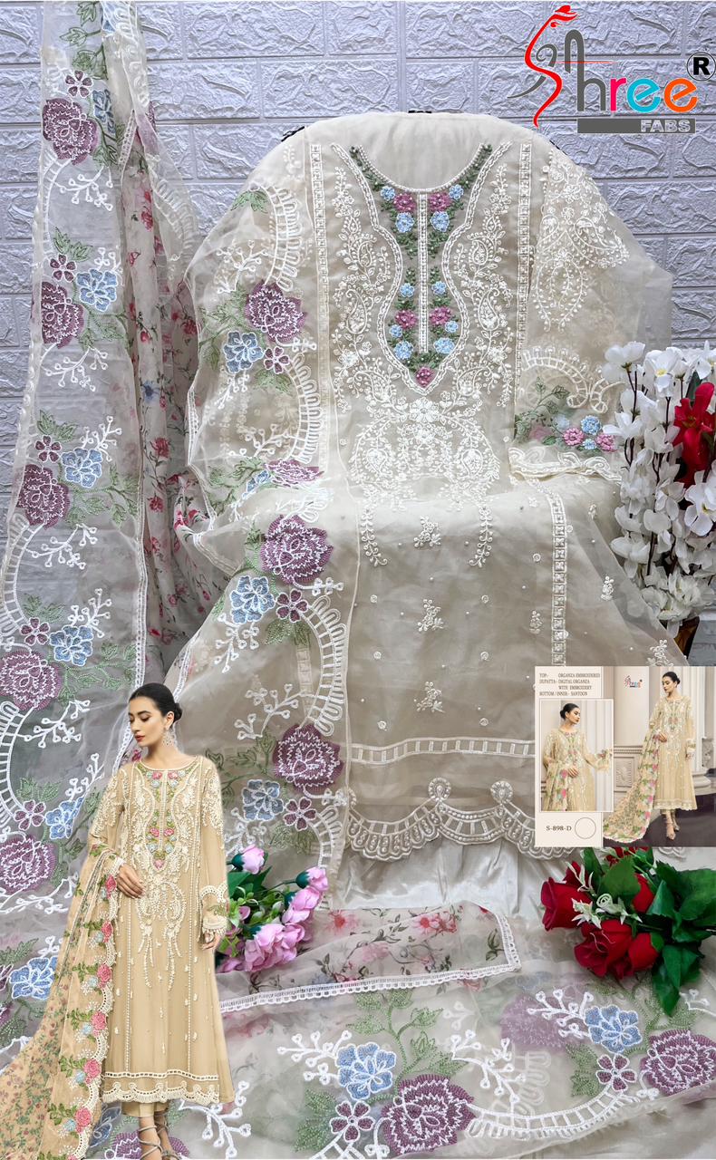 898-D Shree Fabs Organza Pakistani Salwar Suits