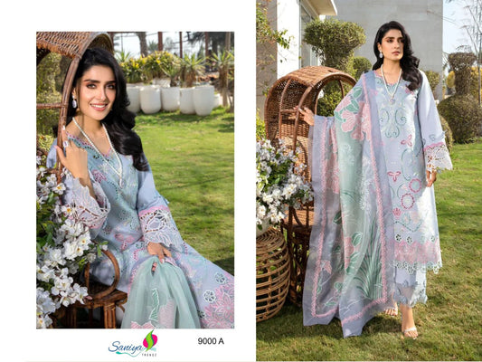 9000A Rangrasiya Vol 9 Saniya Trendz Embroidered Pakistani Salwar Suits