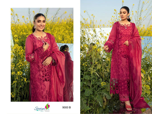 9000B Rangrasiya Vol 9 Saniya Trendz Embroidered Pakistani Salwar Suits