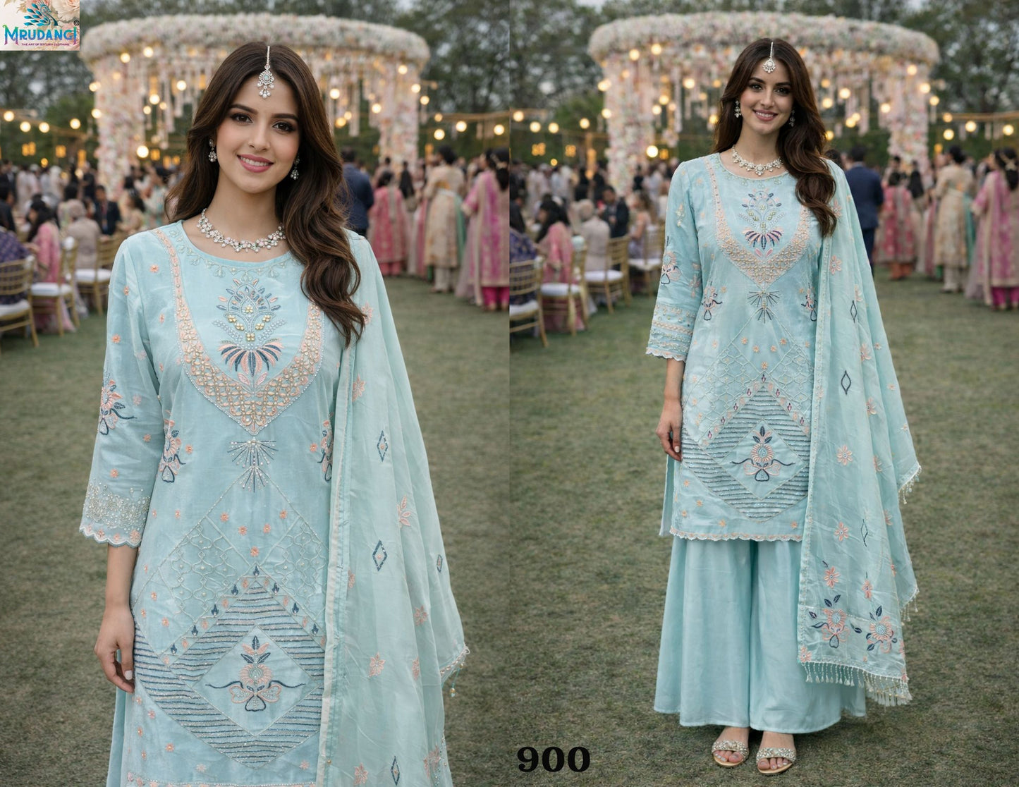 900 Sharara Mrudangi Premium Georgette Readymade Suits